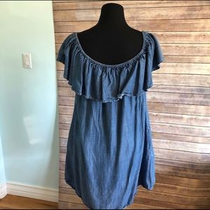 Off the shoulder denim dress
